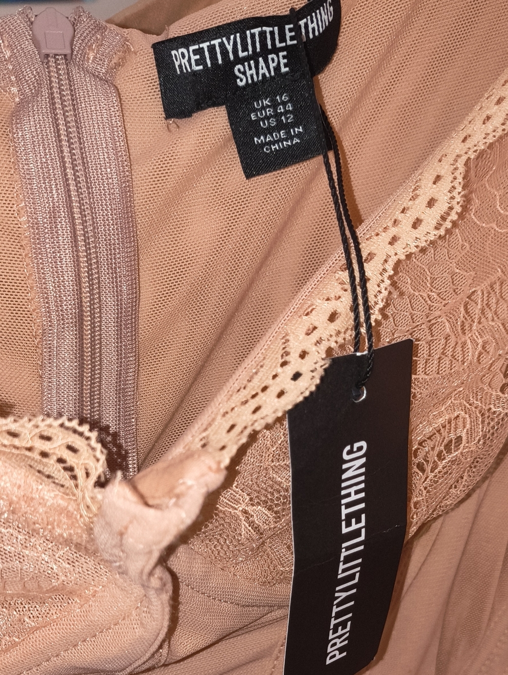 PRETTYLITTLETHING Shape Long Sleeve Corset Maxi Dress in Blush - Picture 5 of 8